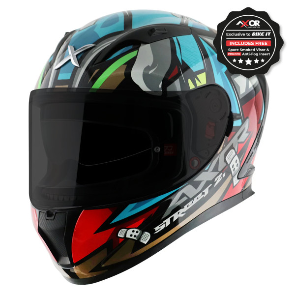 Axor Axor helmet street full face - bobby gloss black blue - large